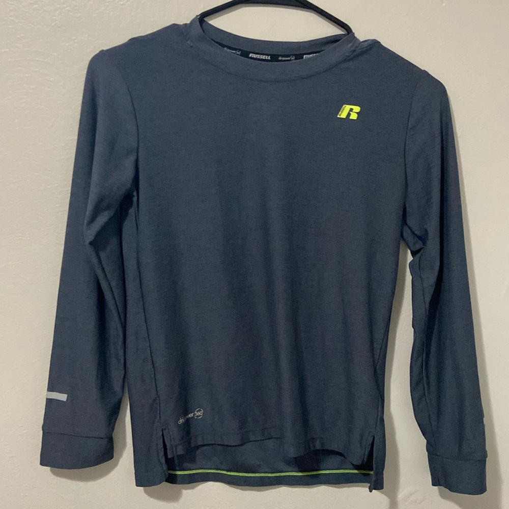 Grey boys Russel Dri-power long sleeve